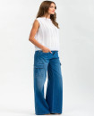 Made in Italy Wide Leg Maternity Jeans with Side Pockets